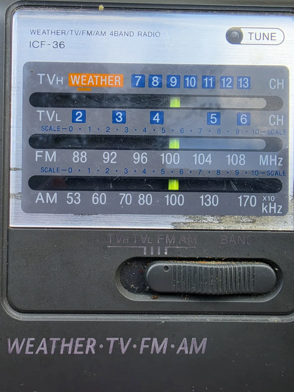 Sony ICF-36 Weather/TV/FM/AM 4 Band Radio For Parts